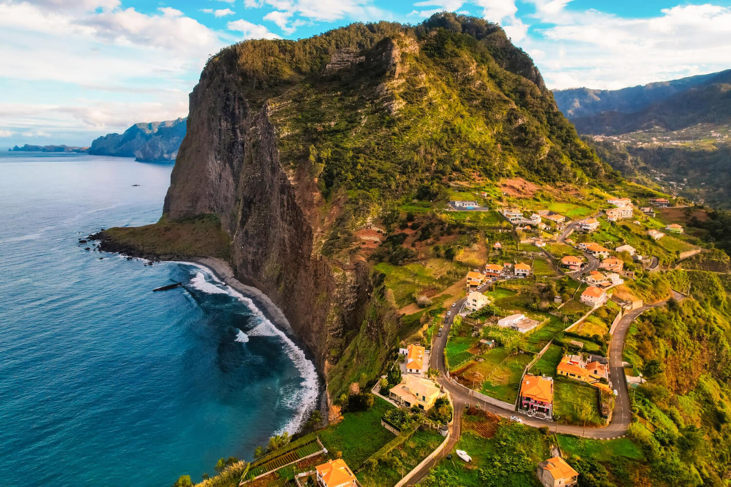 Sunlit balcony overlooking the ocean
